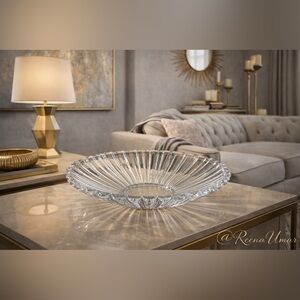 Bowring Clear Crystal Decorative Bowl – Elegant Glass Centerpiece